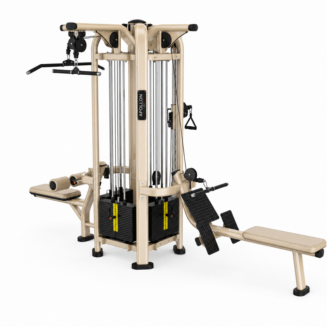 Apollon Fitness 4 Station Multistation Model 3 – profesionalna multifunkcionalna sprava sa 4 radne stanice i kablovskim sistemom za teretane.
