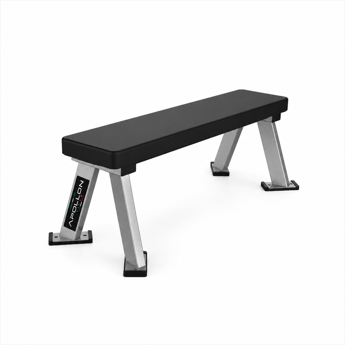 Apollon Fitness Flat Bench – profesionalna ravna klupa za teretanu za vežbe sa bučicama i slobodnim opterećenjem.
