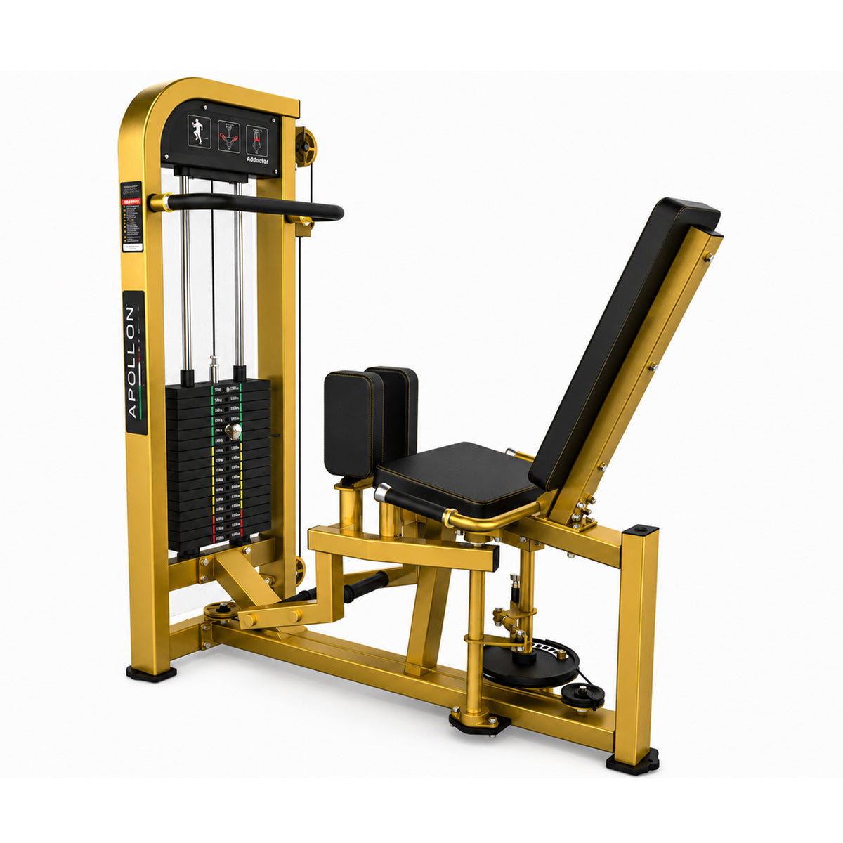 Apollon Fitness Hip Adductor – profesionalna sprava za unutrašnju stranu butina sa selektovanim opterećenjem za trening aduktora.
