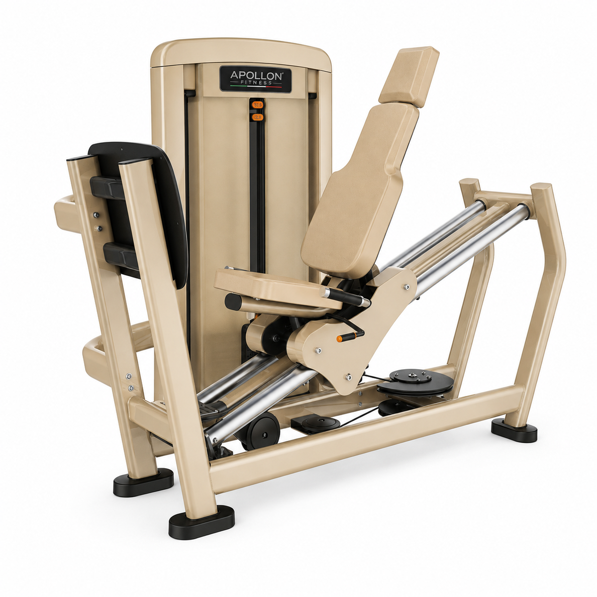Horizontalna presa za noge Horizontal Leg Press Apollon Fitness sa selektorizovanim sistemom opterećenja za profesionalne teretane i fitnes centre.

