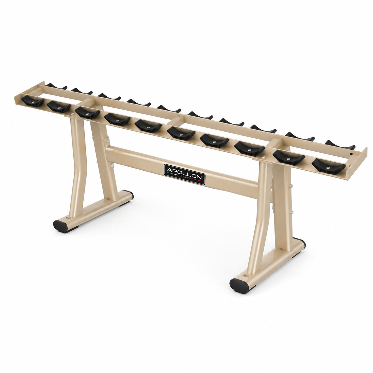 Jednoredni stalak za bučice – Dumbbell Rack sa pojedinačnim ležištima za pregledno i organizovano odlaganje bučica.
