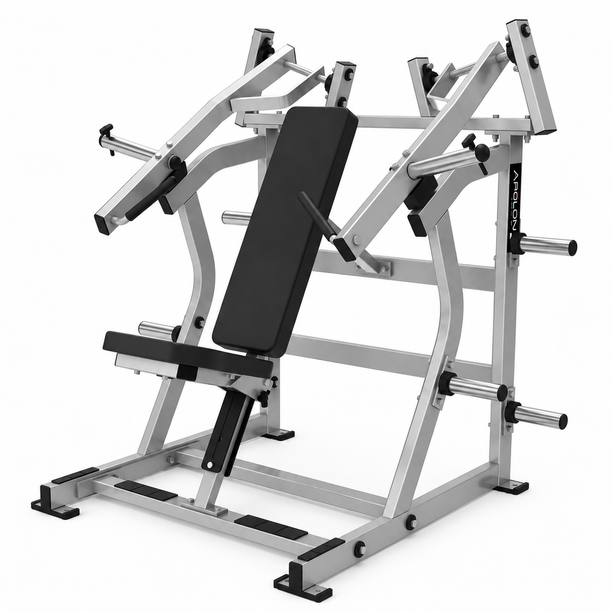 Apollon Fitness Lateral Super Incline Chest Press – profesionalna plate-loaded sprava za kosi potisak, namenjena treningu gornjeg dela grudi, ramena i tricepsa.
