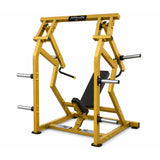 Apollon Fitness Military Press / Leverage Shoulder Press sprava za ramena sa zlatnom konstrukcijom, crnim sedištem i naslonom, namenjena treningu ramena i tricepsa.
