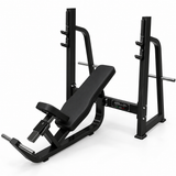 Olimpijska kosa klupa za potisak Olympic Incline Bench Apollon Fitness sa stalkom za šipku za trening gornjeg dela grudi.