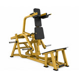 Apollon Fitness Power Squat / Leverage Squat sprava za čučanj sa zlatnom konstrukcijom, crnim osloncima i platformom za stopala, namenjena treningu kvadricepsa, gluteusa i nogu.