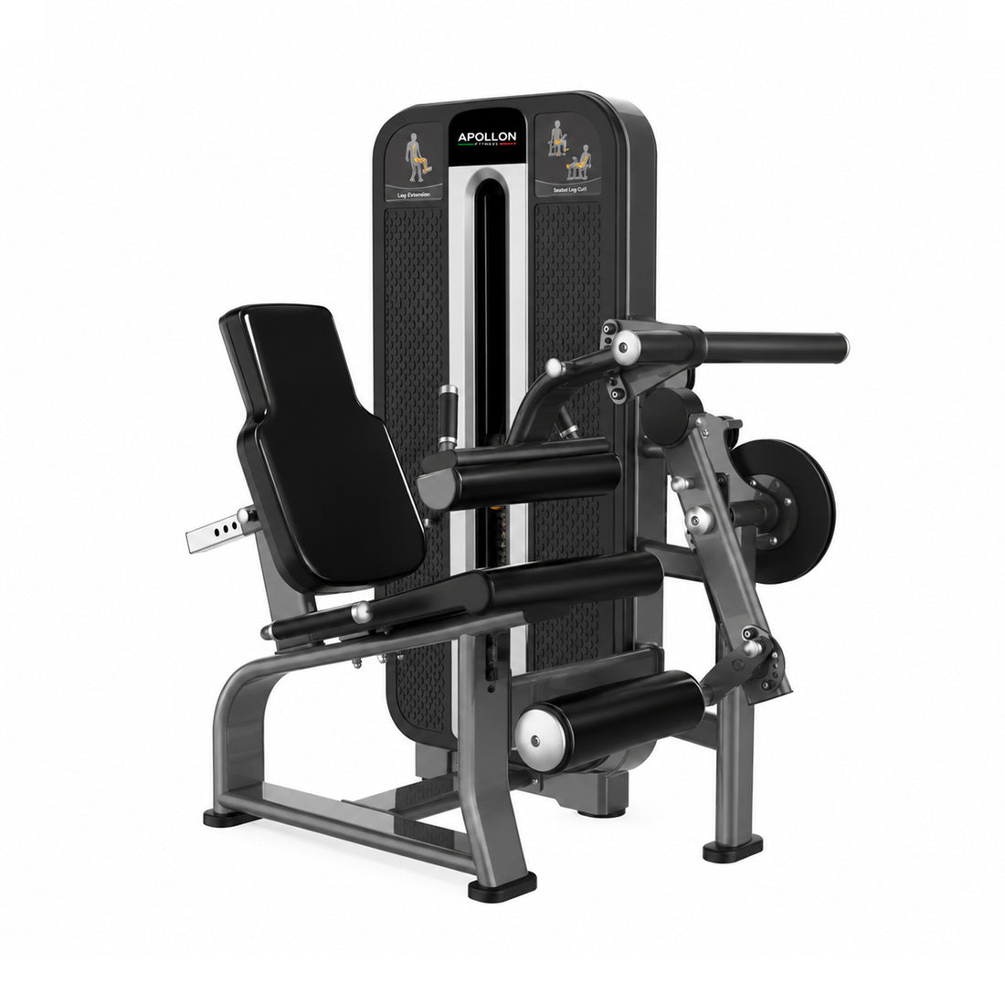 Apollon Fitness sprava za kvadriceps i zadnju ložu – Leg Extension / Seated Leg Curl, profesionalna 2-u-1 sprava za trening nogu sa blokom tegova.
