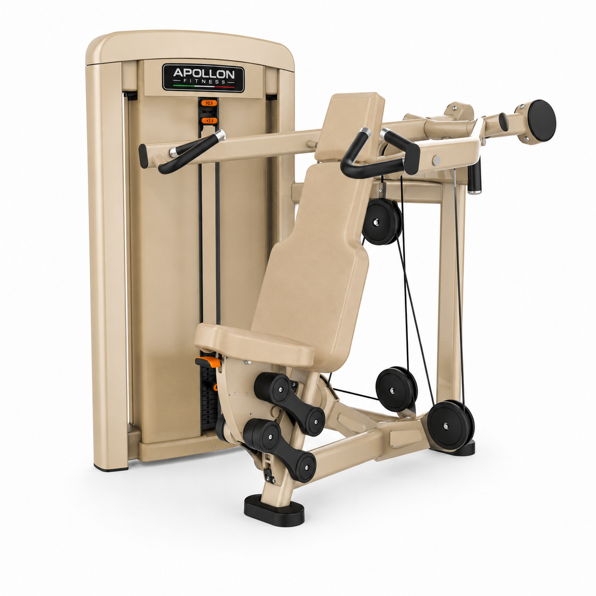 Sprava za ramena Shoulder Press Apollon Fitness sa selektorizovanim sistemom opterećenja za profesionalne teretane i fitnes centre.
