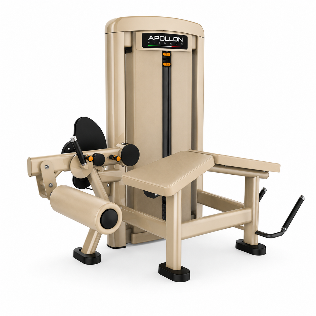 Sprava za zadnju ložu Lying Leg Curl Apollon Fitness sa selektorizovanim sistemom opterećenja za profesionalne teretane i fitnes centre.
