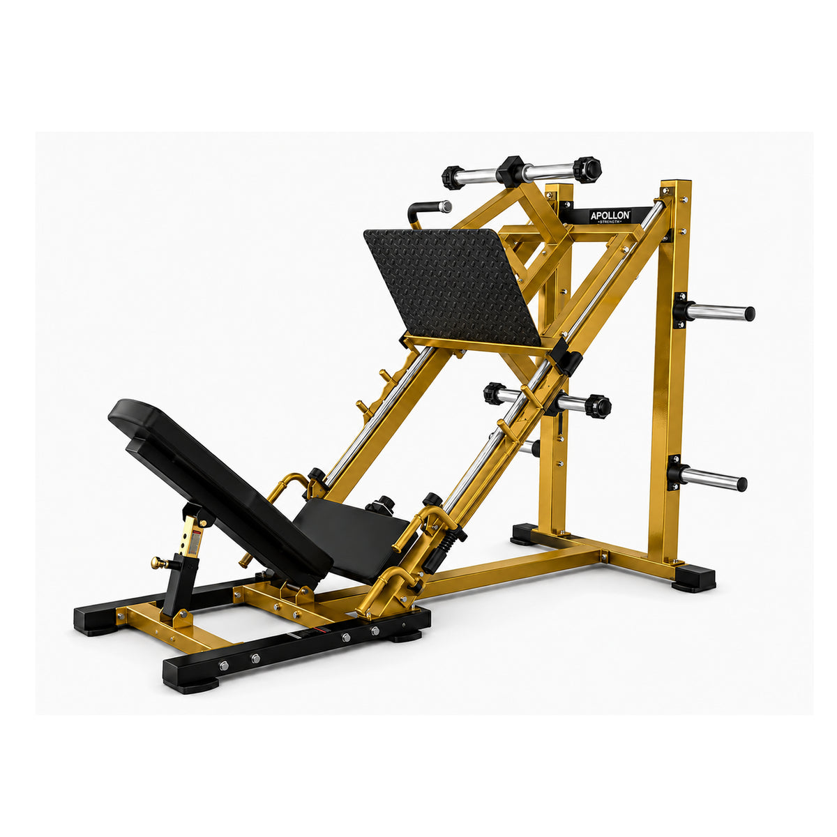 Apollon Fitness leg presa – Linear Leg Press, profesionalna plate-loaded sprava za trening kvadricepsa, gluteusa, zadnje lože i mišića nogu.
