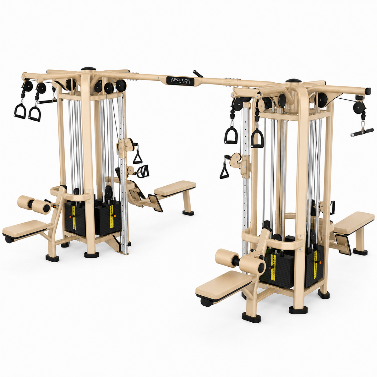 Multifunkcionalna sprava sa 8 stanica i vratilom 8 Station Multi Gym Apollon Fitness sa dvostrukim sajlama na Lat Pulldown stanicama za profesionalne teretane i fitnes centre.
