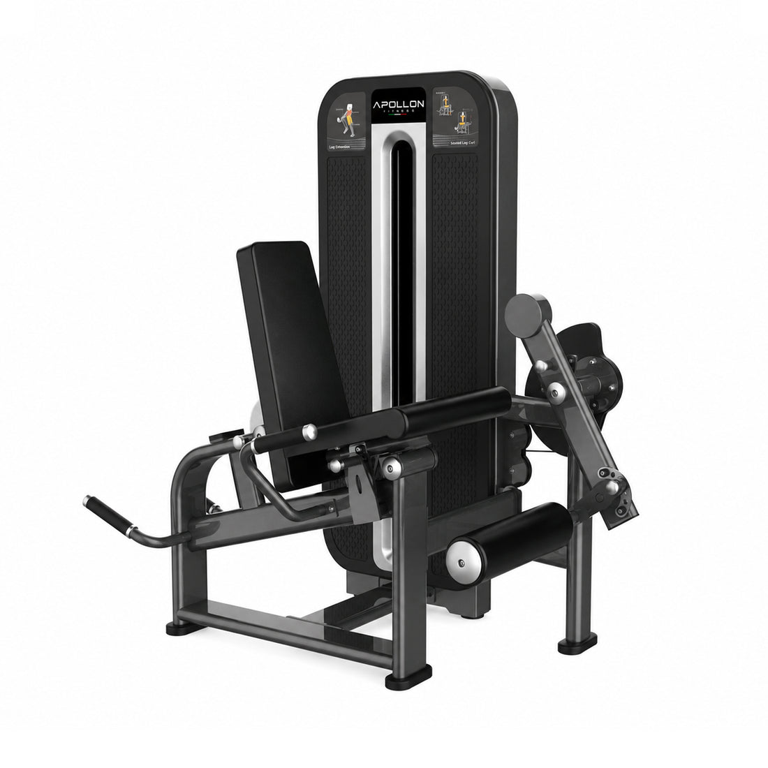 Apollon Fitness sprava za kvadriceps i zadnju ložu – Leg Extension / Seated Leg Curl, profesionalna sprava za noge sa blokom tegova.
