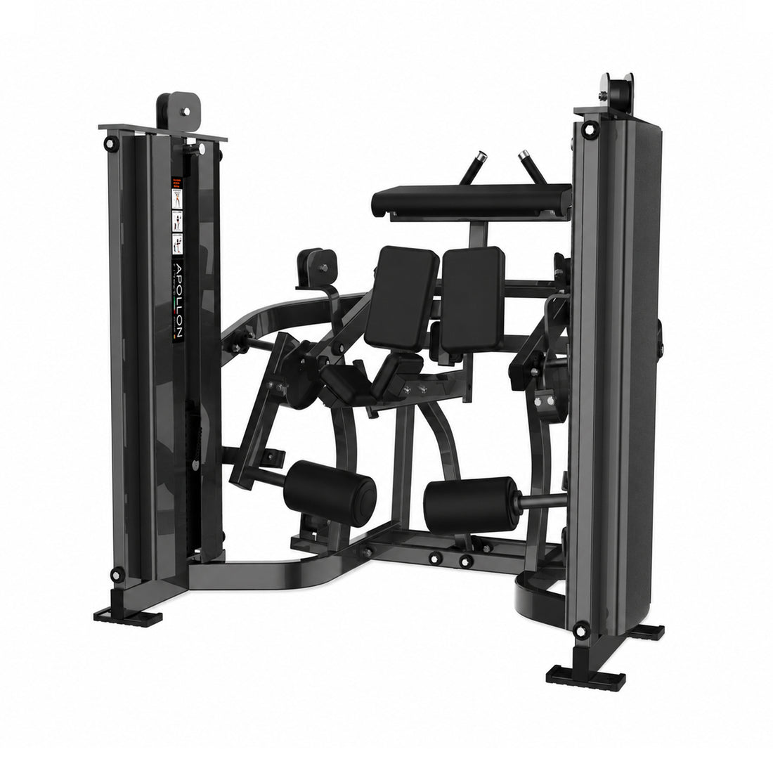 Apollon Fitness sprava za zadnju ložu – Iso-Lateral Kneeling Leg Curl sa nezavisnim polugama za profesionalni trening hamstringsa.
