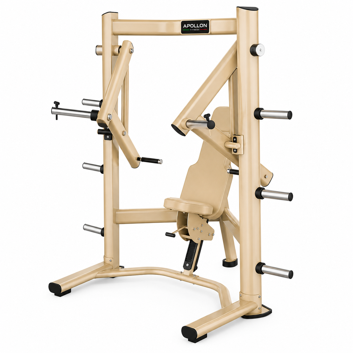 Profesionalna sprava za grudi Chest Press Apollon Fitness – plate loaded presa za grudi za trening pectoralis mišića, tricepsa i prednjeg dela ramena.
